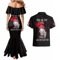 Piss Me Off I Will Couples Matching Mermaid Dress and Hawaiian Shirt - Wonder Print Shop