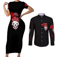 Piss Me Off I Will Couples Matching Short Sleeve Bodycon Dress and Long Sleeve Button Shirt - Wonder Print Shop