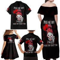 Piss Me Off I Will Family Matching Off Shoulder Maxi Dress and Hawaiian Shirt - Wonder Print Shop