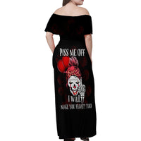 Piss Me Off I Will Family Matching Off Shoulder Maxi Dress and Hawaiian Shirt - Wonder Print Shop