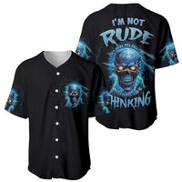 I'm Not Rude Mad Skull Baseball Jersey - Wonder Print Shop