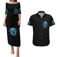 I'm Not Rude Mad Skull Couples Matching Puletasi Dress and Hawaiian Shirt - Wonder Print Shop