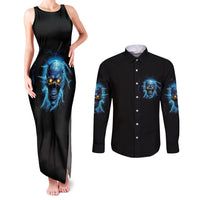 I'm Not Rude Mad Skull Couples Matching Tank Maxi Dress and Long Sleeve Button Shirt - Wonder Print Shop