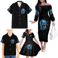 I'm Not Rude Mad Skull Family Matching Off Shoulder Long Sleeve Dress and Hawaiian Shirt - Wonder Print Shop