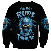 I'm Not Rude Mad Skull Sweatshirt - Wonder Print Shop