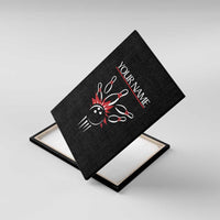 Custom Red and Black Bowling Canvas Wall Art with Strike Explosion Graphic Custom Name and Bowler Silhouette - Wonder Print Shop