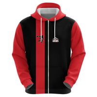 Custom Red and Black Bowling Hoodie with Strike Explosion Graphic Custom Name and Bowler Silhouette - Wonder Print Shop