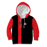 Custom Red and Black Bowling Kid Hoodie with Strike Explosion Graphic Custom Name and Bowler Silhouette - Wonder Print Shop