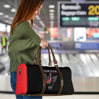 Custom Red and Black Bowling Travel Bag with Strike Explosion Graphic Custom Name and Bowler Silhouette - Wonder Print Shop
