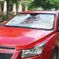 Custom American Flag Billiards Auto Sun Shade with Ripped Design Pool Ball Graphic - Wonder Print Shop