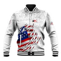 Custom American Flag Billiards Baseball Jacket with Ripped Design Pool Ball Graphic - Wonder Print Shop