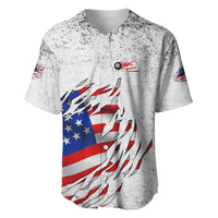 Custom American Flag Billiards Baseball Jersey with Ripped Design Pool Ball Graphic - Wonder Print Shop