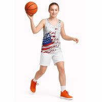 Custom American Flag Billiards Basketball Jersey with Ripped Design Pool Ball Graphic - Wonder Print Shop