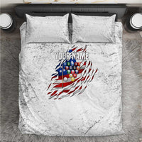 Custom American Flag Billiards Bedding Set with Ripped Design Pool Ball Graphic - Wonder Print Shop