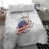 Custom American Flag Billiards Bedding Set with Ripped Design Pool Ball Graphic - Wonder Print Shop