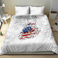 Custom American Flag Billiards Bedding Set with Ripped Design Pool Ball Graphic - Wonder Print Shop