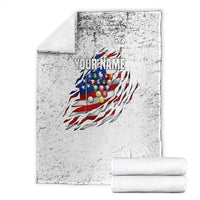 Custom American Flag Billiards Blanket with Ripped Design Pool Ball Graphic - Wonder Print Shop