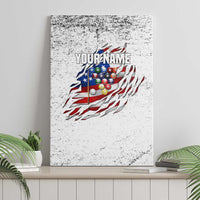 Custom American Flag Billiards Canvas Wall Art with Ripped Design Pool Ball Graphic - Wonder Print Shop