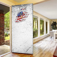Custom American Flag Billiards Door Cover with Ripped Design Pool Ball Graphic - Wonder Print Shop