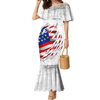 Custom American Flag Billiards Family Matching Mermaid Dress and Hawaiian Shirt with Ripped Design Pool Ball Graphic - Wonder Print Shop