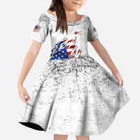 Custom American Flag Billiards Family Matching Off The Shoulder Long Sleeve Dress and Hawaiian Shirt with Ripped Design Pool Ball Graphic - Wonder Print Shop