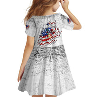 Custom American Flag Billiards Family Matching Off Shoulder Maxi Dress and Hawaiian Shirt with Ripped Design Pool Ball Graphic - Wonder Print Shop
