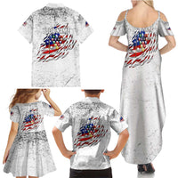 Custom American Flag Billiards Family Matching Summer Maxi Dress and Hawaiian Shirt with Ripped Design Pool Ball Graphic - Wonder Print Shop