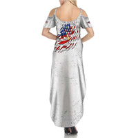 Custom American Flag Billiards Family Matching Summer Maxi Dress and Hawaiian Shirt with Ripped Design Pool Ball Graphic - Wonder Print Shop