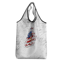 Custom American Flag Billiards Grocery Bag with Ripped Design Pool Ball Graphic - Wonder Print Shop
