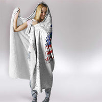 Custom American Flag Billiards Hooded Blanket with Ripped Design Pool Ball Graphic - Wonder Print Shop