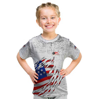 Custom American Flag Billiards Kid T Shirt with Ripped Design Pool Ball Graphic - Wonder Print Shop