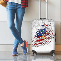 Custom American Flag Billiards Luggage Cover with Ripped Design Pool Ball Graphic - Wonder Print Shop