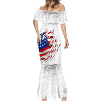 Custom American Flag Billiards Mermaid Dress with Ripped Design Pool Ball Graphic - Wonder Print Shop