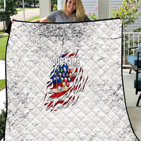 Custom American Flag Billiards Quilt with Ripped Design Pool Ball Graphic - Wonder Print Shop
