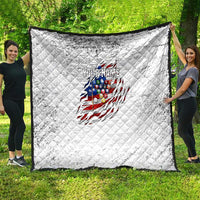 Custom American Flag Billiards Quilt with Ripped Design Pool Ball Graphic - Wonder Print Shop