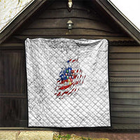 Custom American Flag Billiards Quilt with Ripped Design Pool Ball Graphic - Wonder Print Shop