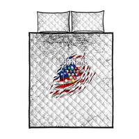 Custom American Flag Billiards Quilt Bed Set with Ripped Design Pool Ball Graphic - Wonder Print Shop