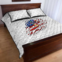 Custom American Flag Billiards Quilt Bed Set with Ripped Design Pool Ball Graphic - Wonder Print Shop