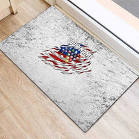 Custom American Flag Billiards Rubber Doormat with Ripped Design Pool Ball Graphic - Wonder Print Shop