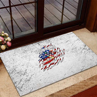 Custom American Flag Billiards Rubber Doormat with Ripped Design Pool Ball Graphic - Wonder Print Shop