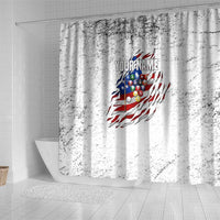Custom American Flag Billiards Shower Curtain with Ripped Design Pool Ball Graphic - Wonder Print Shop