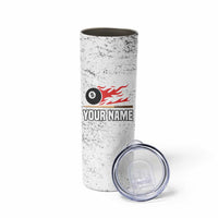 Custom American Flag Billiards Skinny Tumbler with Ripped Design Pool Ball Graphic - Wonder Print Shop