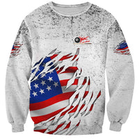Custom American Flag Billiards Sweatshirt with Ripped Design Pool Ball Graphic - Wonder Print Shop