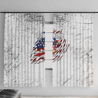 Custom American Flag Billiards Window Curtain with Ripped Design Pool Ball Graphic - undefined