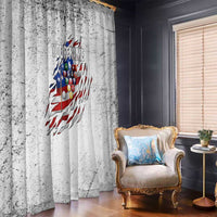 Custom American Flag Billiards Window Curtain with Ripped Design Pool Ball Graphic - undefined