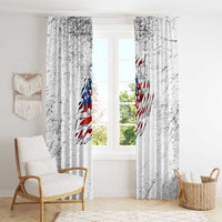 Custom American Flag Billiards Window Curtain with Ripped Design Pool Ball Graphic - undefined