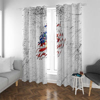 Custom American Flag Billiards Window Curtain with Ripped Design Pool Ball Graphic - undefined