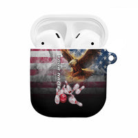 Custom Patriotic Eagle Bowling AirPods Case with American Flag Strike Design - Wonder Print Shop