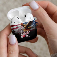 Custom Patriotic Eagle Bowling AirPods Case with American Flag Strike Design - Wonder Print Shop
