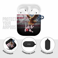 Custom Patriotic Eagle Bowling AirPods Case with American Flag Strike Design - Wonder Print Shop